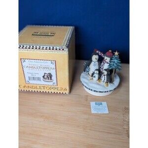 Debbie Mumm Our America Collection PENGUIN FAMILY Candle Topper #8012 RETRO
